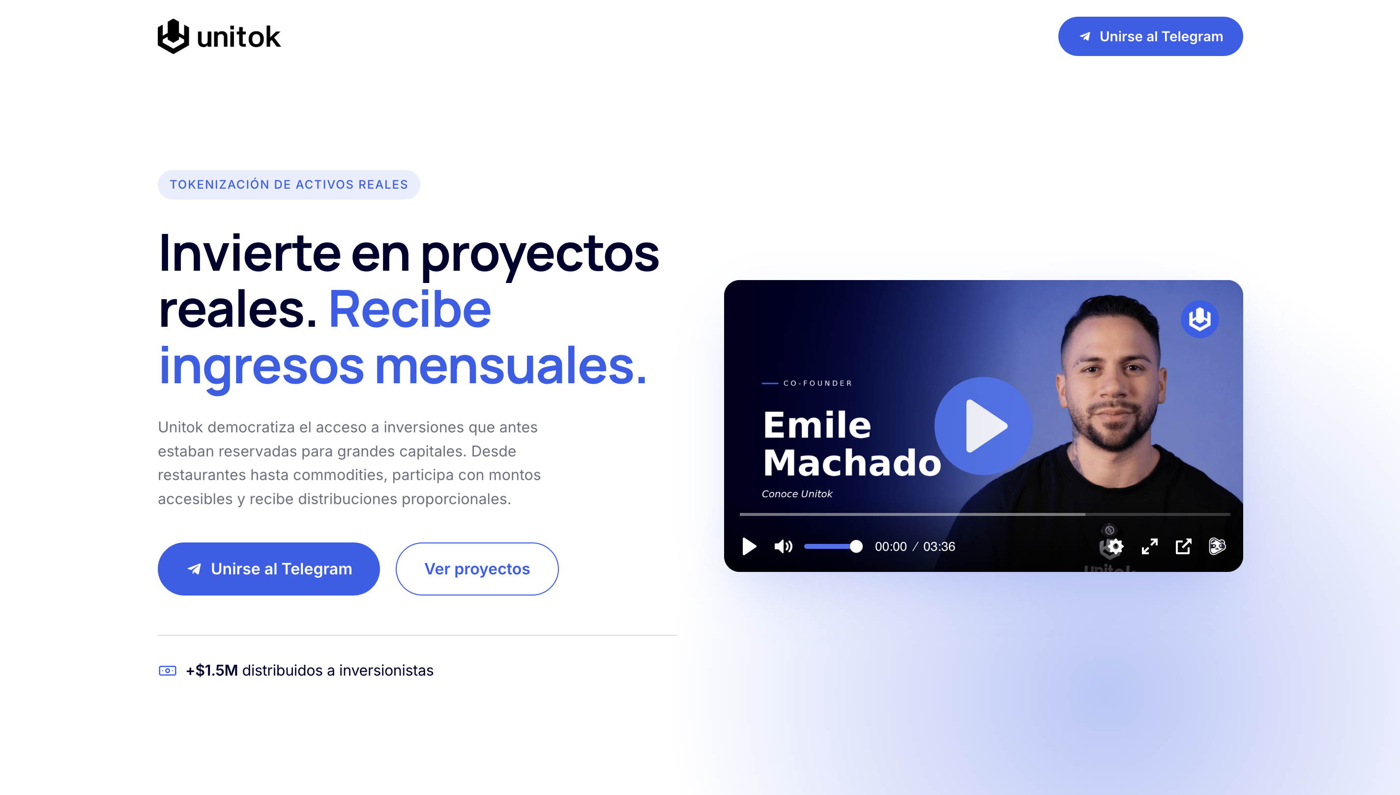 Unitok — Tokenization platform · Marketing site